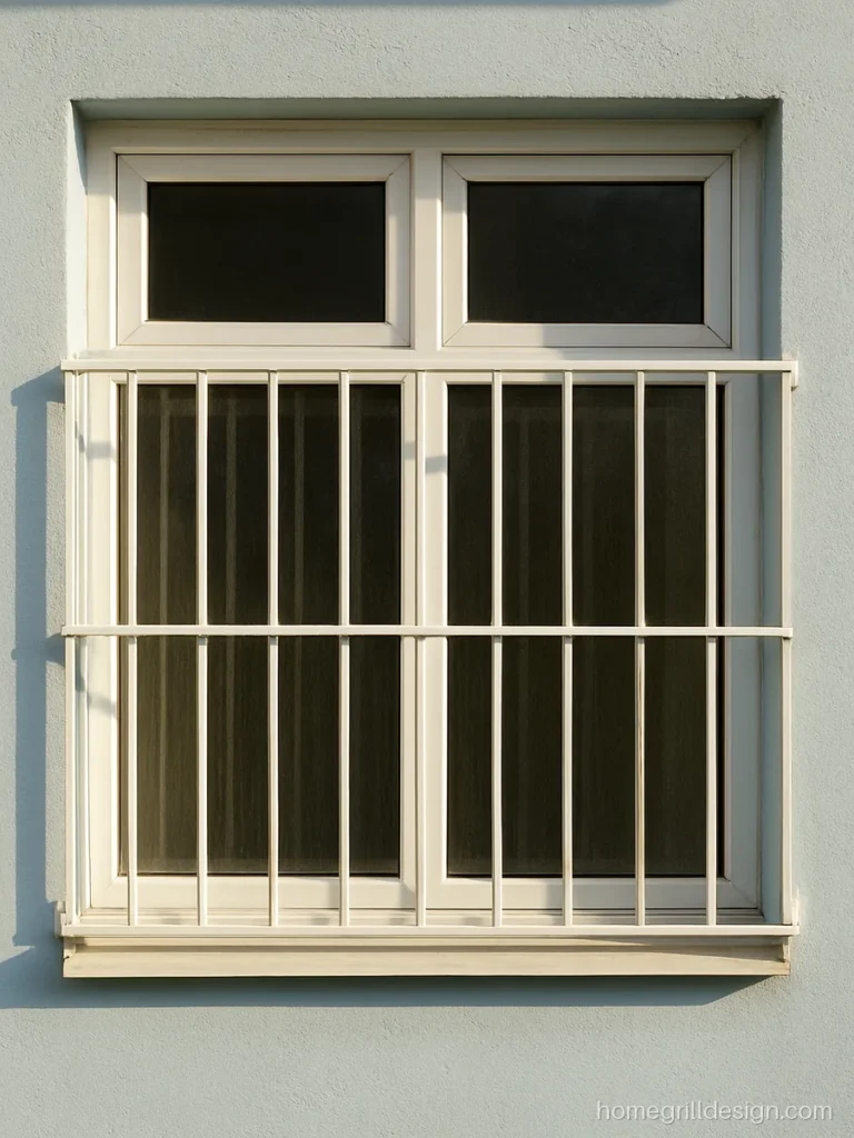 Home front window glass design with reeded glass on a ground floor facade